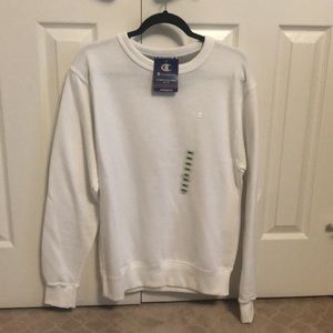 Mens White Champion Fleece Lined Sweatshirt Sweater (Size S)
